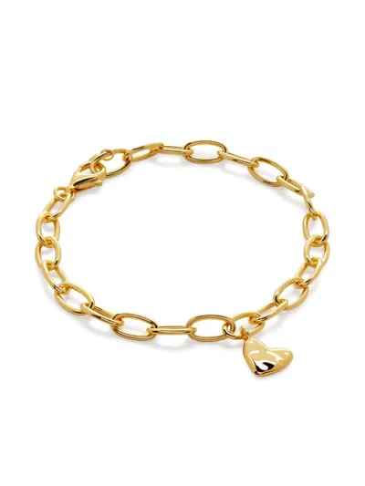 Monica Vinader Heart Charm Bracelet In Gold