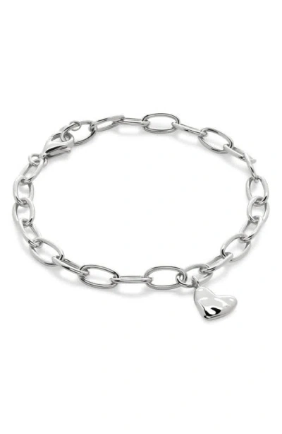 Monica Vinader Sterling Silver Heart Charm Bracelet