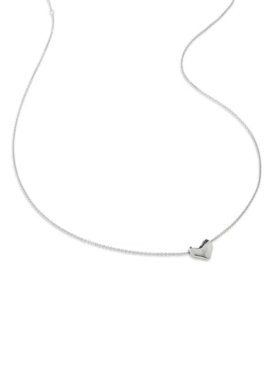 Monica Vinader Heart-charm Necklace In Silver