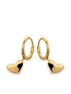 Monica Vinader Gold Heart Drop Huggie Earrings In Gold