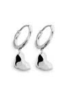Monica Vinader Heart Drop Earrings In Silver