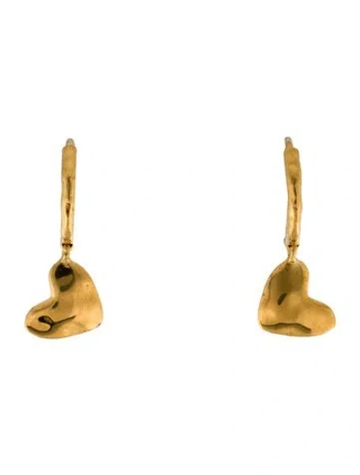Pre-owned Monica Vinader Heart Drop Huggie Earrings In Multi