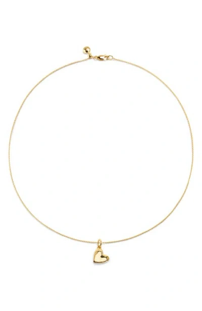 Monica Vinader Heart Pendant Necklace In Gold