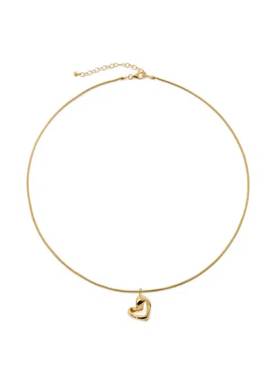 Monica Vinader Heart Pendant Necklace In Gold