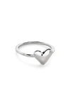 Monica Vinader Heart Stacking Ring In Sterling Silver