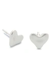 Monica Vinader Heart Stud Earrings In Silver