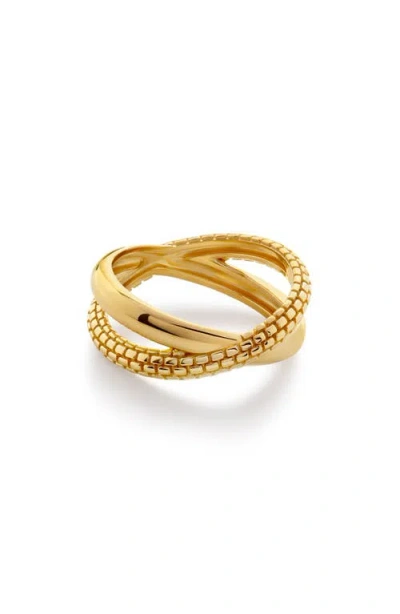 Monica Vinader Gold Heirloom Crossover Ring In 18ct Gold Vermeil