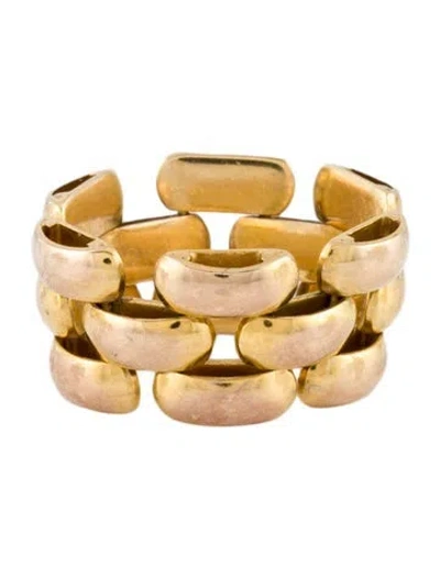 Pre-owned Monica Vinader Heirloom Woven Chain Ring In Multi