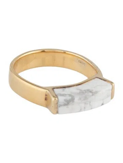 Pre-owned Monica Vinader Howlite Linear Cocktail Ring In Multi