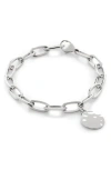 Monica Vinader Id Oval Charm Bracelet In Silver