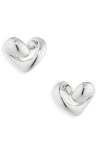 Monica Vinader Infinity Heart Stud Earrings In Silver