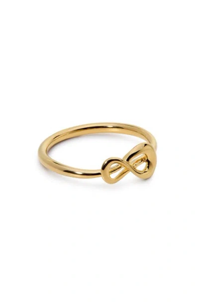 Monica Vinader Womens Gp Infinity 18ct Yellow Gold Vermeil Ring