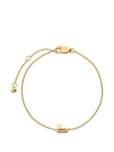 Monica Vinader Initial F Chain Bracelet In Gold