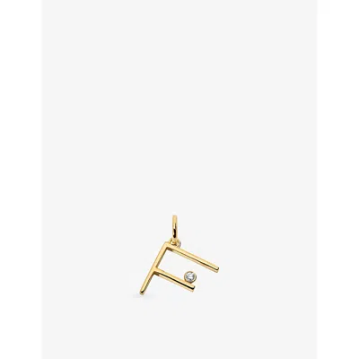 Monica Vinader Initial F Solitaire Lab-grown Diamond And 18ct Gold Vermeil Pendant Charm