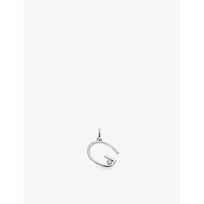 Monica Vinader Initial G Solitaire Lab-grown Diamond And Sterling Silver Pendant Charm