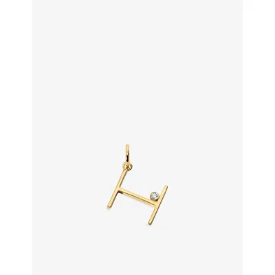 Monica Vinader Initial H Solitaire Lab-grown Diamond And 18ct Gold Vermeil Pendant Charm