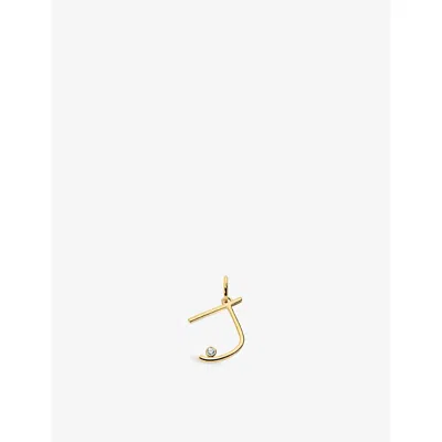 Monica Vinader Initial J Solitaire Lab-grown Diamond And 18ct Gold Vermeil Pendant Charm