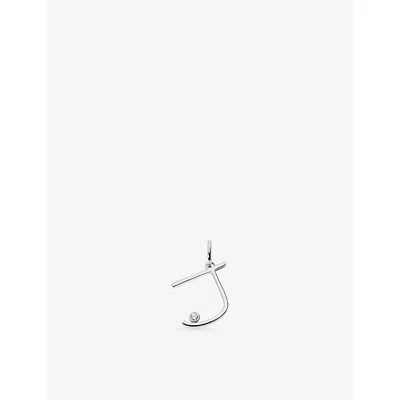 Monica Vinader Initial J Solitaire Lab-grown Diamond And Sterling Silver Pendant Charm In Purple
