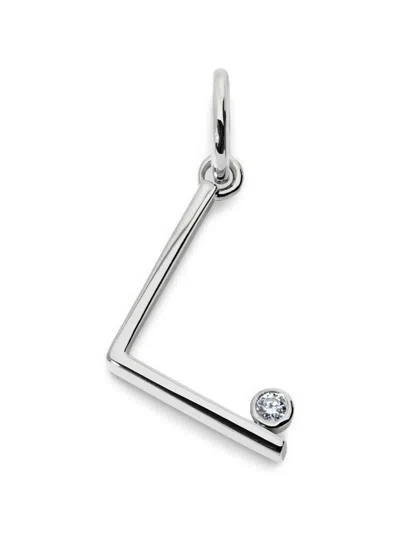 Monica Vinader Initial L Solitaire-diamond Pendant In Silver