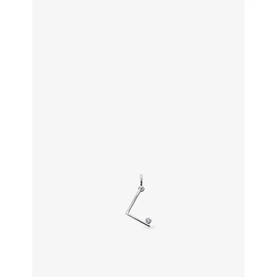 Monica Vinader Initial L Solitaire Lab-grown Diamond And Sterling Silver Pendant Charm