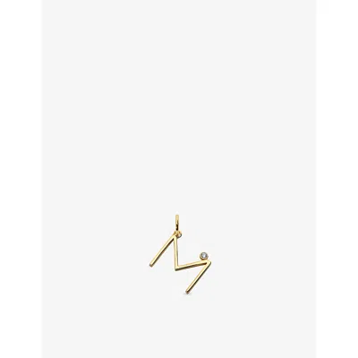 Monica Vinader Initial M Solitaire Lab-grown Diamond And 18ct Gold Vermeil Pendant Charm