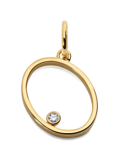 Monica Vinader Initial O Solitaire-diamond Pendant In Gold