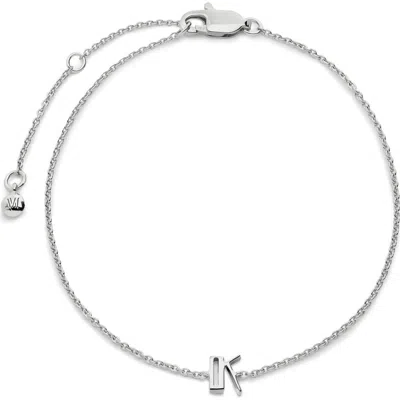 Monica Vinader Initial K Chain Bracelet In Metallic