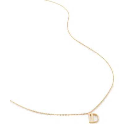 Monica Vinader Womens Gold D Letter-charm 18ct Yellow Gold-plated Vermeil Recycled Sterling-silver P