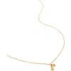 Monica Vinader Alphabet F-pendant Necklace In 18ct Gold Vermeil/ss- F