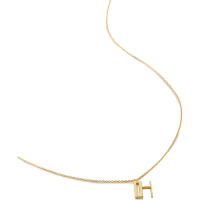 Monica Vinader Initial Pendant Necklace In 18ct Gold Vermeil/ss- H