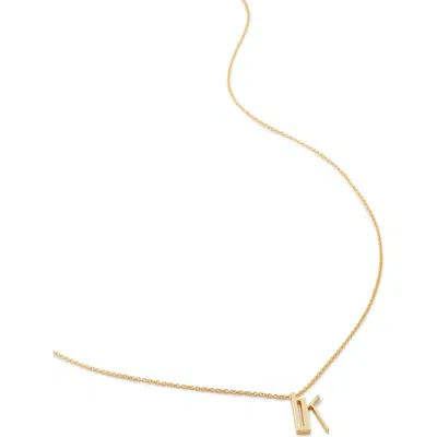 Monica Vinader Initial Pendant Necklace In 18ct Gold Vermeil/ss- K