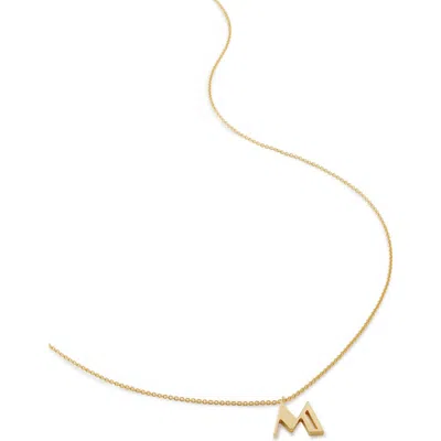Monica Vinader Initial Pendant Necklace In 18ct Gold Vermeil/ss- M