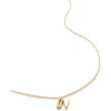 Monica Vinader Alphabet Adjustable Necklace In 18ct Gold Vermeil/ss- N