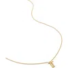 Monica Vinader Initial Pendant Necklace In 18ct Gold Vermeil/ss- T