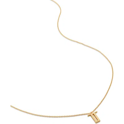 Monica Vinader Initial Pendant Necklace In 18ct Gold Vermeil/ss- T
