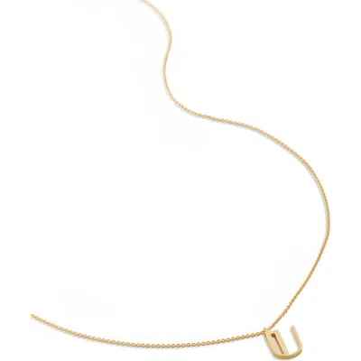 Monica Vinader Womens Gold U Letter-charm Recycled 18ct Yellow Gold-plated Vermeil Sterling-silver P