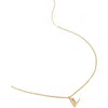 Monica Vinader Womens Gold V Letter-charm Recycled 18ct Yellow Gold-plated Vermeil Sterling-silver P