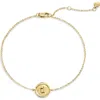 Monica Vinader Initial Stamp Charm Bracelet In 14kt Solid Gold D