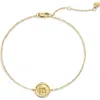 Monica Vinader Initial Stamp Charm Bracelet In 14kt Solid Gold M