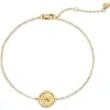 Monica Vinader Initial Stamp Charm Bracelet In 14kt Solid Gold W