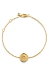 Monica Vinader Initial Stamp Charm Bracelet In 18ct Gold Vermeil N