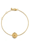 Monica Vinader Initial Stamp Charm Bracelet In 18ct Gold Vermeil X