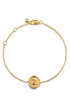 Monica Vinader Initial Stamp Charm Bracelet In 18ct Gold Vermeil Z