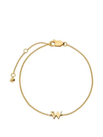 Monica Vinader Initial W Chain Bracelet In Gold