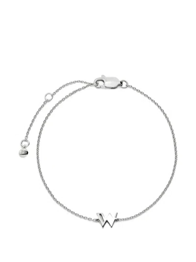 Monica Vinader Initial W Chain Bracelet In Metallic