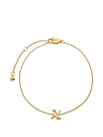 Monica Vinader Womens Initial X 18ct Yellow Gold Vermeil Bracelet