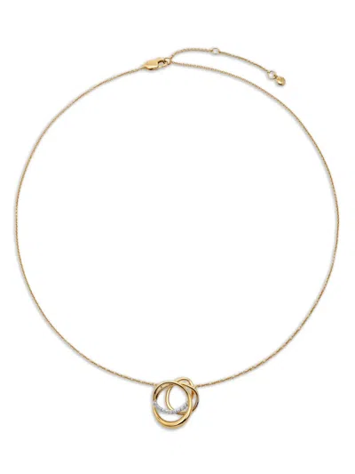 Monica Vinader Interlocking-circles Diamond Necklace In Gold