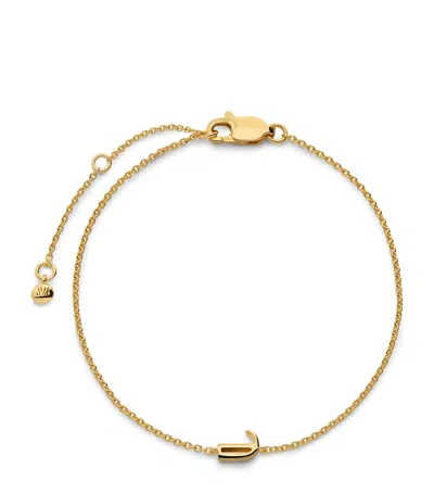 Monica Vinader J Initial Chain Bracelet In Gold