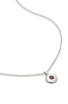 Monica Vinader Sterling Silver January Birthstone Chain Necklace Red Garnet In Sterling Silver