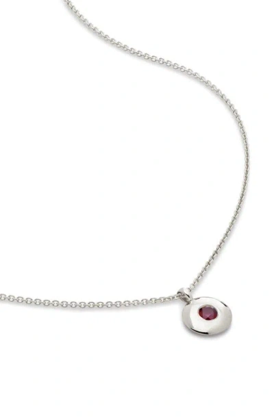 Monica Vinader Sterling Silver January Birthstone Necklace Adjustable 41-46cm/16-18' Red Garnet